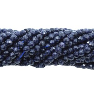 Cubic Zirconia – 4 x 3mm Faceted - 36cm Strand - Blue Sandstone