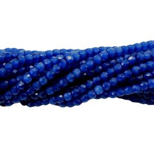 Cubic Zirconia – 4 x 3mm Faceted - 36cm Strand - Cobalt