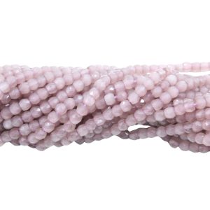 Cubic Zirconia – 4 x 3mm Faceted - 36cm Strand - Light Amethyst