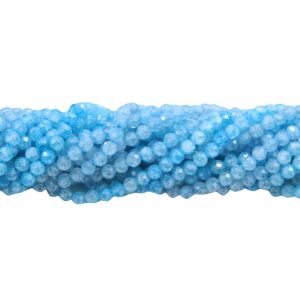 Cubic Zirconia – 3mm Faceted - 37cm Strand - Aqua