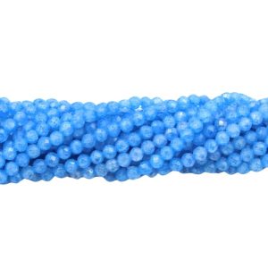 Cubic Zirconia – 3mm Faceted - 37cm Strand - Light Sapphire