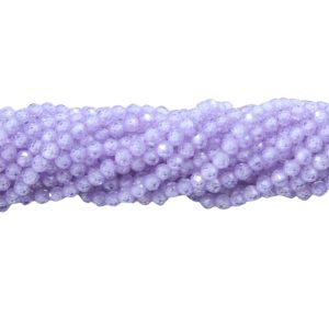 Cubic Zirconia – 3mm Faceted - 37cm Strand - Violet