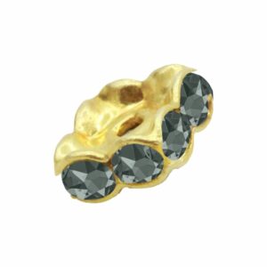 Swarovski 177608 – Rondelle - Square - 8mm - Black Diamond / Gold