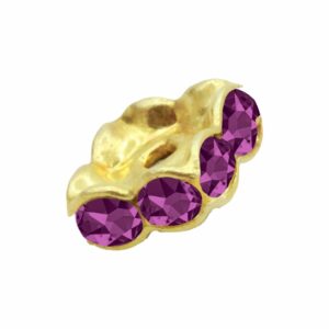 Swarovski 177608 – Rondelle - Square - 8mm - Fuchsia / Gold