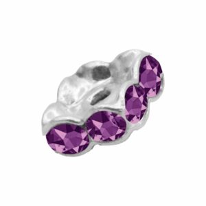 Swarovski 177608 – Rondelle - Square - 8mm - Amethyst / Silver