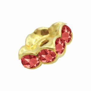 Swarovski 177608 – Rondelle - Square - 8mm - Padparadscha / Gold