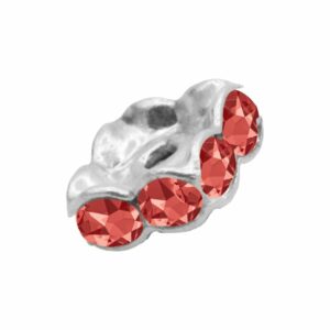 Swarovski 177608 – Rondelle - Square - 8mm - Padparadscha / Silver