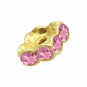Swarovski 177606 – Rondelle - Square - 6mm - Light Rose / Gold