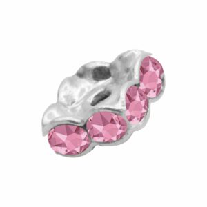 Swarovski 177608 – Rondelle - Square - 8mm - Light Rose / Silver