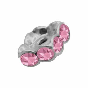 Swarovski 177608 – Rondelle - Square - 8mm - Light Rose / Rhodium
