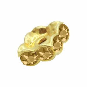 Swarovski 177608 – Rondelle - Square - 8mm - Light Colorado Topaz / Gold