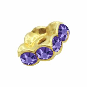 Swarovski 177608 – Rondelle - Square - 8mm - Tanzanite / Gold