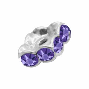 Swarovski 177608 – Rondelle - Square - 8mm - Tanzanite / Silver