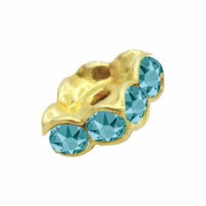 Swarovski 177608 – Rondelle - Square - 8mm - Blue Zircon / Gold