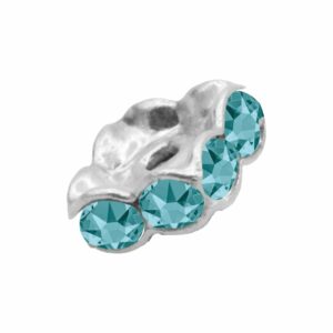 Swarovski 177608 – Rondelle - Square - 8mm - Blue Zircon / Silver
