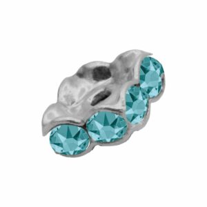Swarovski 177608 – Rondelle - Square - 8mm - Blue Zircon / Rhodium