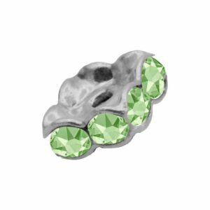 Swarovski 177608 – Rondelle - Square - 8mm - Chrysolite / Rhodium