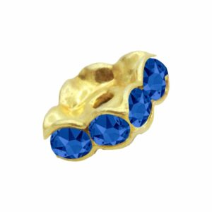 Swarovski 177608 – Rondelle - Square - 8mm - Sapphire / Gold