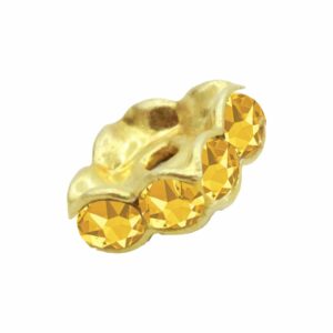 Swarovski 177608 – Rondelle - Square - 8mm - Light Topaz / Gold