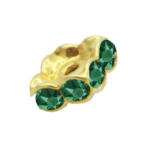 Swarovski 177608 – Rondelle - Square - 8mm - Emerald / Gold