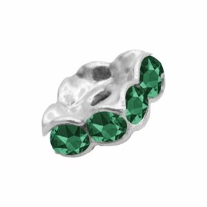 Swarovski 177608 – Rondelle - Square - 8mm - Emerald / Silver