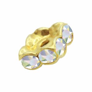 Swarovski 177608 – Rondelle - Square - 8mm - AB / Gold