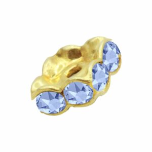 Swarovski 177608 – Rondelle - Square - 8mm - Light Sapphire / Gold