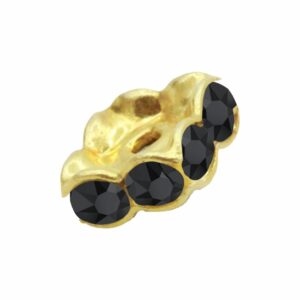Swarovski 177608 – Rondelle - Square - 8mm - Jet / Gold