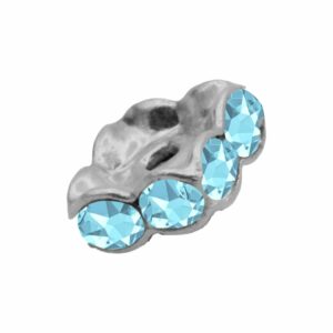 Swarovski 177608 – Rondelle - Square - 8mm - Aqua / Rhodium