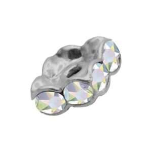 Swarovski 177608 – Rondelle - Square - 8mm - AB / Rhodium