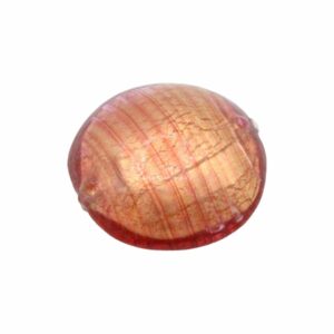 Murano Glass - Puffy Coin - 25mm - Peach / Gold