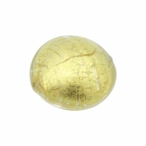 Murano Glass - Puffy Coin - 25mm - Clear / Gold