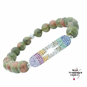 Unakite / Crystal Rainbow – 8mm – Stretch Bracelet