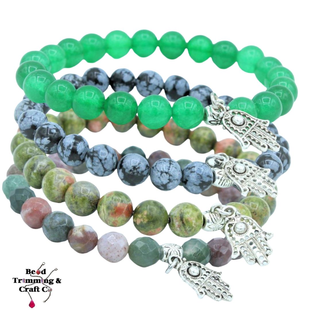 Gemstone / Fatima Hand – Stretch Bracelet