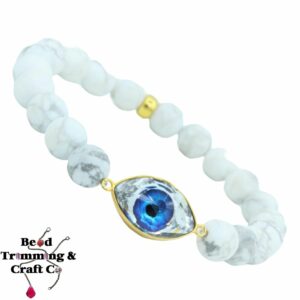 Swarovski Eye / Howlite – Stretch Bracelet