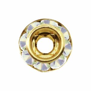 Swarovski 177208 - Rondelle Button - 8mm - AB / Gold
