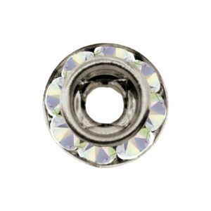 Swarovski 177208 - Rondelle Button - 8mm - AB / Rhodium