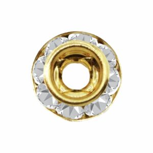 Swarovski 177208 - Rondelle Button - 8mm - Crystal / Gold