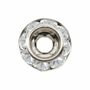 Swarovski 177208 - Rondelle Button - 8mm - Crystal / Silver