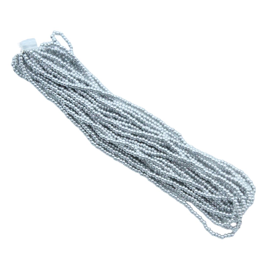 Seed Bead Hank - 11/0 - Preciosa - Bright Silver Metallic - 18 grams