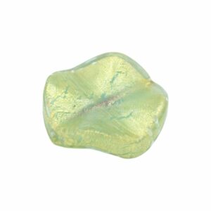 Murano Glass - Wave Coin - 25mm - Peridot / Gold