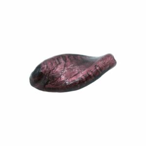 Murano Glass - Twist Flat Oval - 38mm - Amethyst / Silver