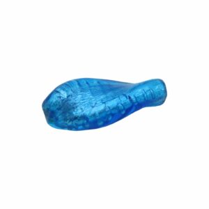 Murano Glass - Twist Flat Oval - 38mm - Dark Aqua / Silver