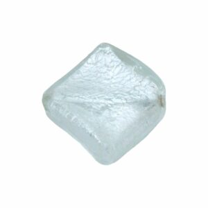 Murano Glass - Flat Diamond - 25mm - Clear / Silver