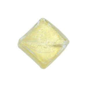 Murano Glass - Flat Diamond - 25mm - Clear / Gold