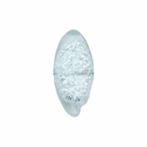 Murano Glass - Flat Oval - 43mm - Clear / Silver