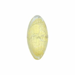 Murano Glass - Flat Oval - 43mm - Clear / Gold