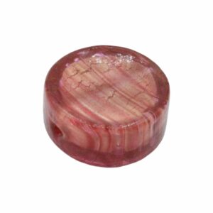 Murano Glass – Coin – 22mm – Salmon / Silver