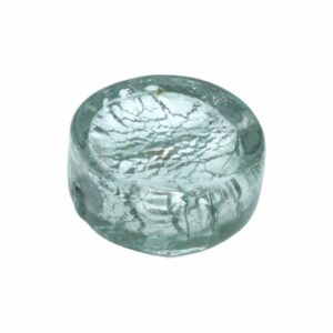 Murano Glass – Coin – 22mm – Black Diamond / Silver