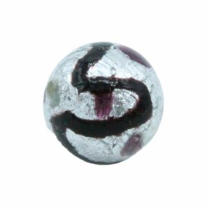 Murano Glass - Round - 16mm - Clear / Silver / Amethyst / Black
